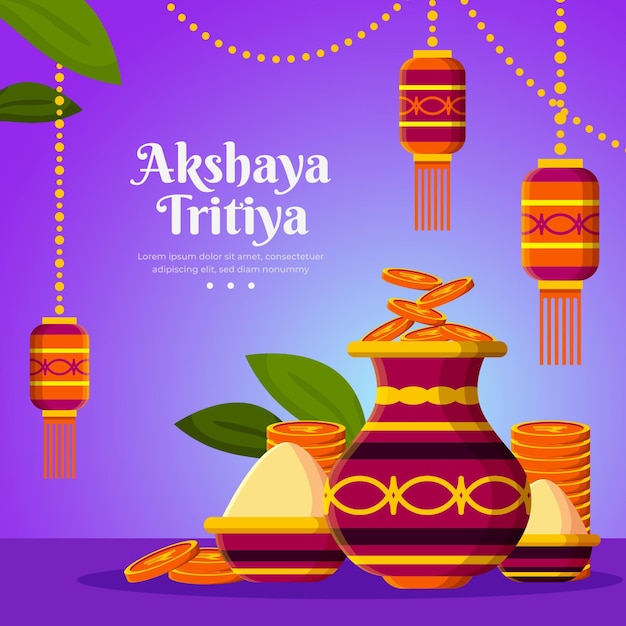 Platte akshaya tritiya illustratie