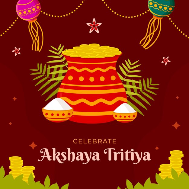 Platte akshaya tritiya illustratie