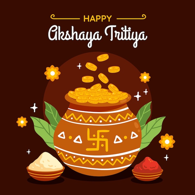 Gratis vector platte akshaya tritiya illustratie