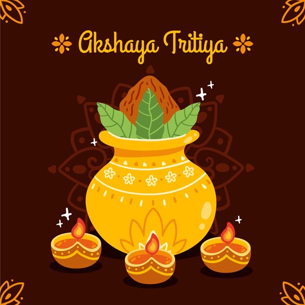 Gratis vector platte akshaya tritiya illustratie