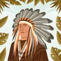 Gratis vector platte apache persoon illustratie