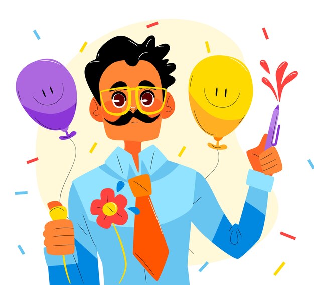 Platte april dwazen dag illustratie