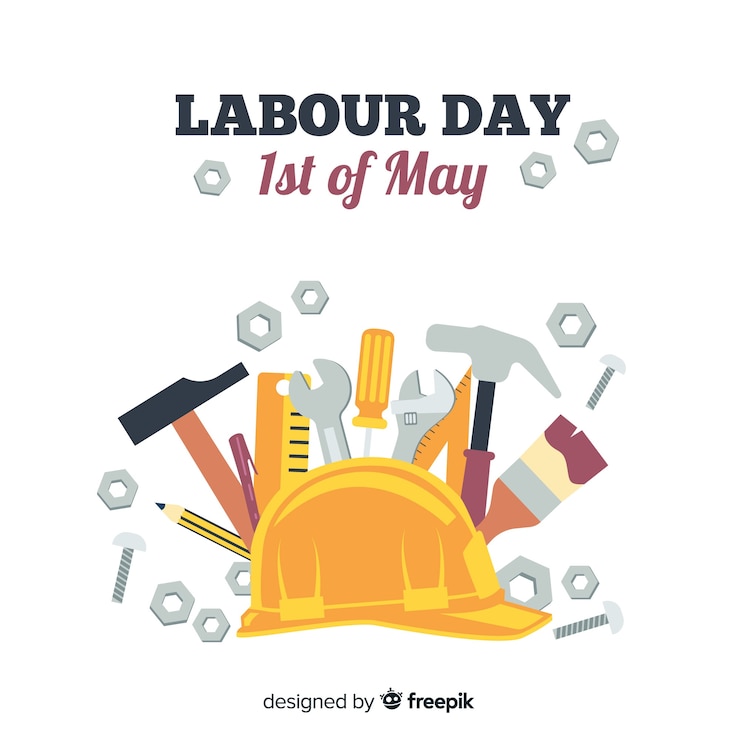 Gratis Vector platte arbeidsdag achtergrond