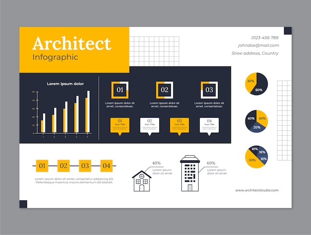 Platte architect service infographic sjabloon