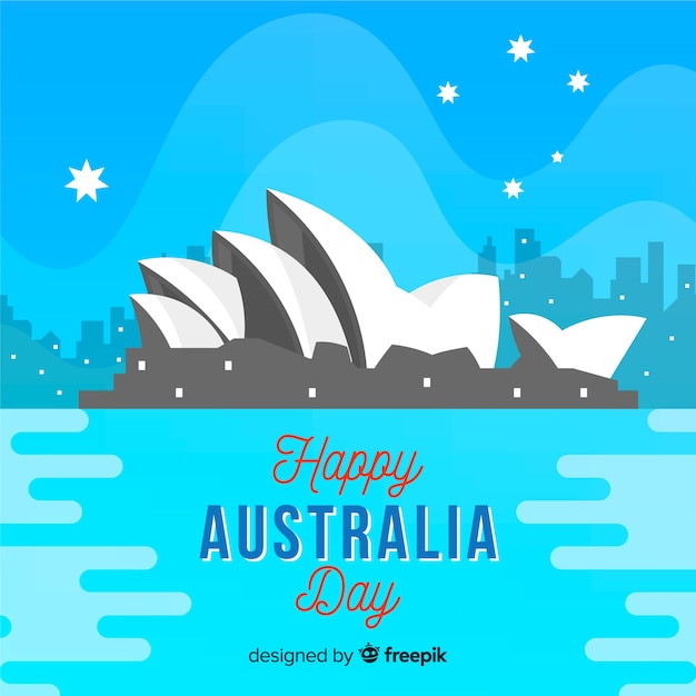 Gratis vector platte australië dag achtergrond