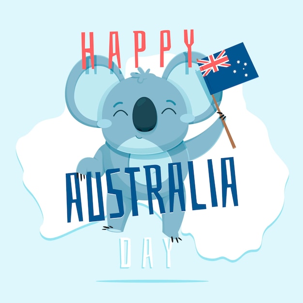 Platte australië dag koala illustratie