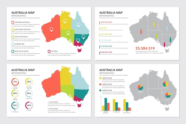 Platte australië kaart infographic