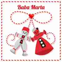 Gratis vector platte baba marta illustratie