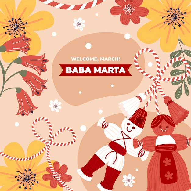 Platte baba marta illustratie