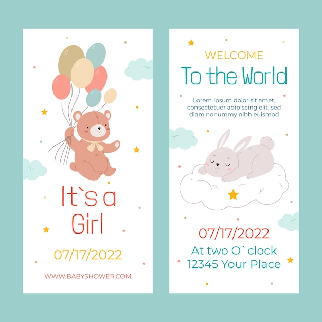 Platte baby shower party verticale banners set