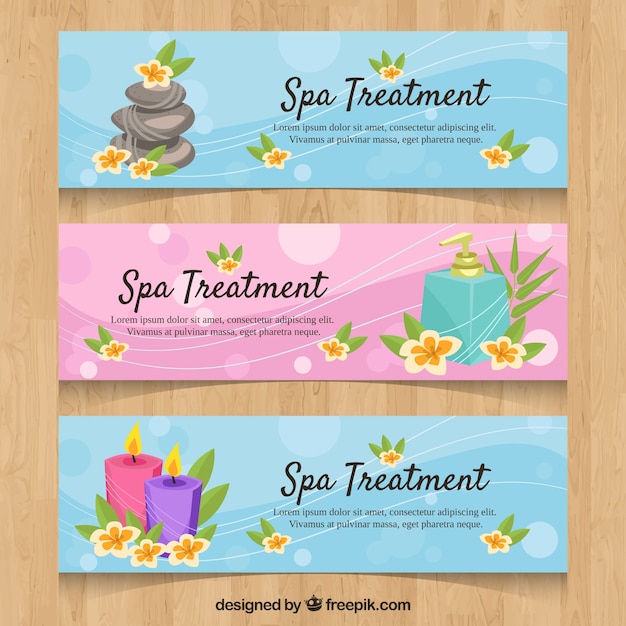 Platte banners voor een spa salon