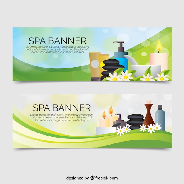 Platte banners voor een spa salon