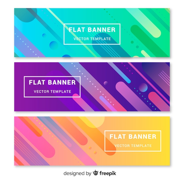 Gratis vector platte banners