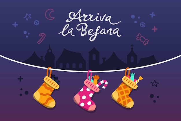 Platte befana achtergrond