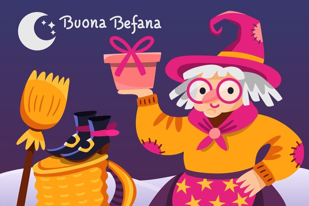 Platte befana achtergrond