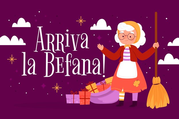 Platte befana achtergrond