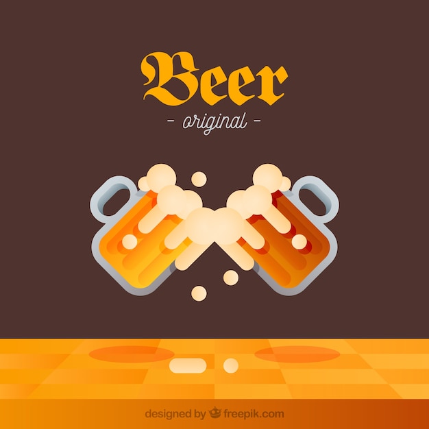 Gratis vector platte bier achtergrond