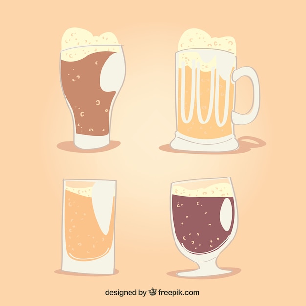 Gratis vector platte bierfles collectie