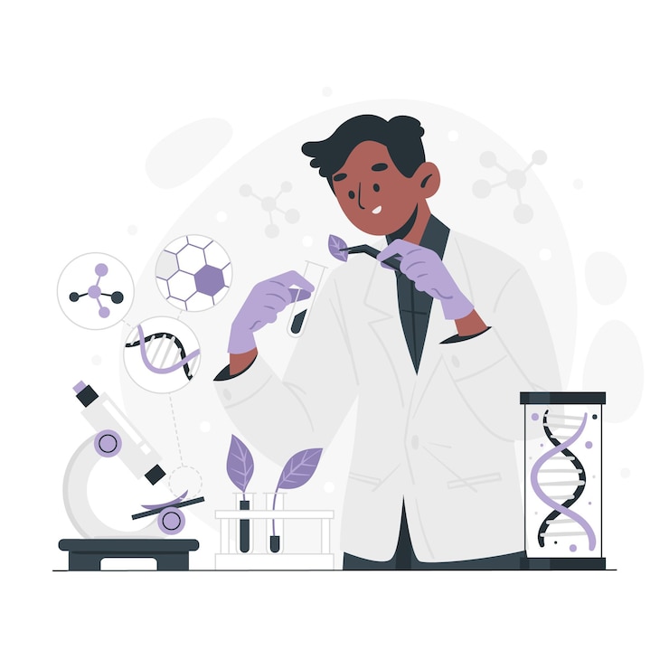 Gratis Vector platte biotechnologie illustratie