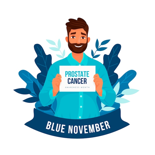 Gratis vector platte blauwe novemberillustratie