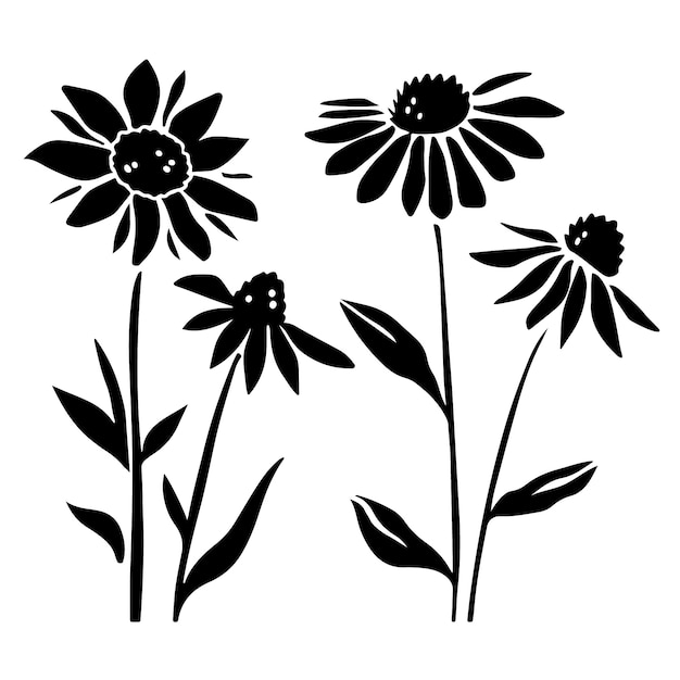 Platte bloem silhouetten collectie