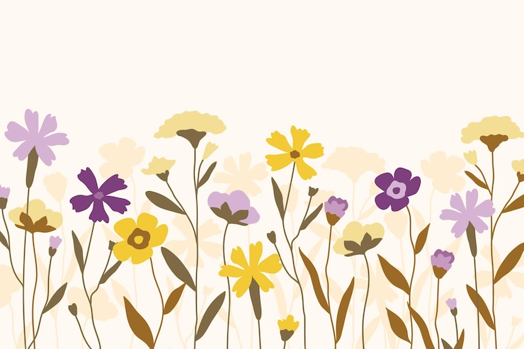 Gratis Vector platte bloemen achtergrond