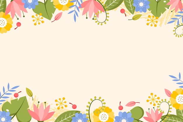 Gratis vector platte bloemen achtergrond