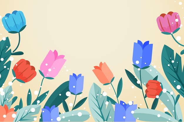 Gratis vector platte bloemen achtergrond