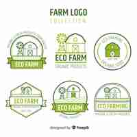 Gratis vector platte boerderij logo-collectie