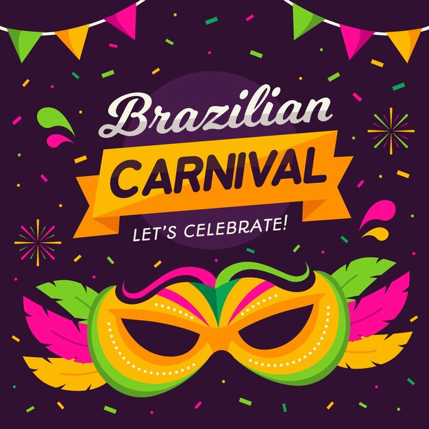 Platte braziliaanse carnaval achtergrond