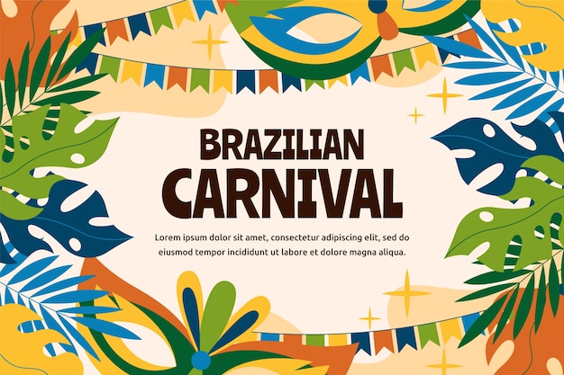 Platte braziliaanse carnaval achtergrond