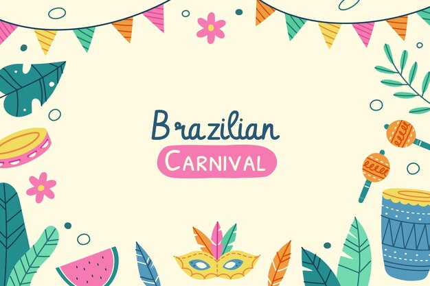 Platte Braziliaanse carnaval achtergrond