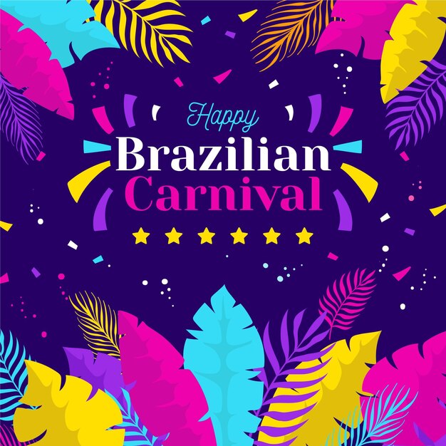 Platte Braziliaanse carnaval illustratie