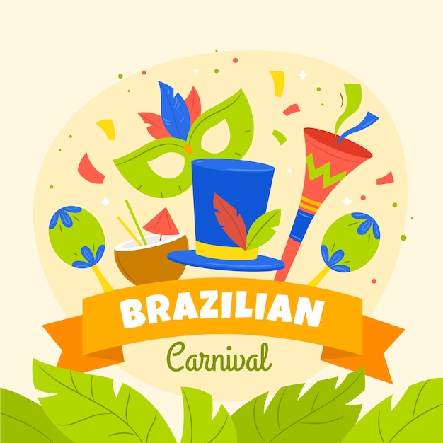 Platte braziliaanse carnaval illustratie