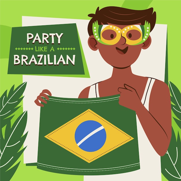 Platte Braziliaanse carnaval illustratie