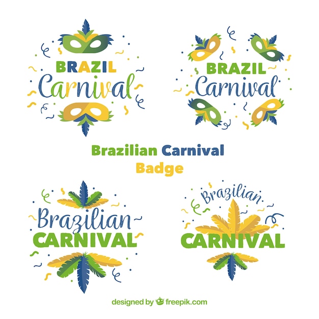Platte Braziliaanse carnaval label / badge collectie