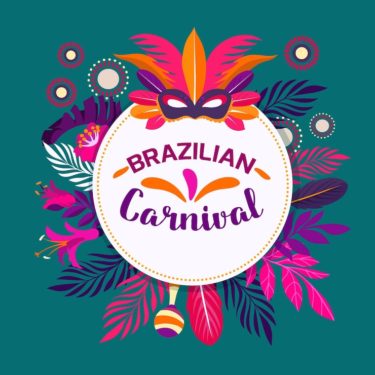 Gratis Vector platte braziliaanse carnavalveren