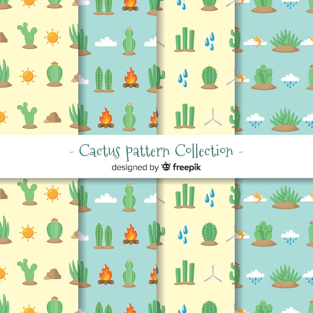 Platte cactus patroon collectie