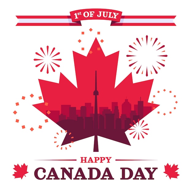 Gratis vector platte canada dag illustratie