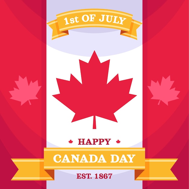 Gratis vector platte canada dag illustratie