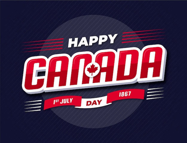 Gratis vector platte canada dag illustratie