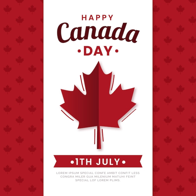 Gratis vector platte canada dag illustratie