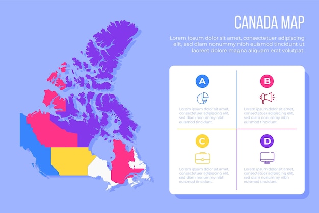 Platte canada kaart infographic