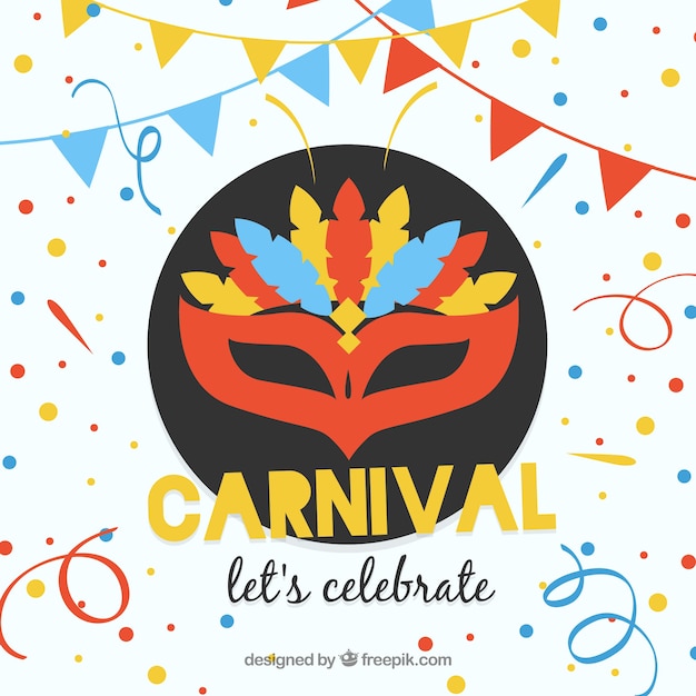 Gratis vector platte carnaval achtergrond