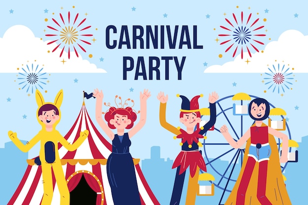 Gratis vector platte carnaval achtergrond