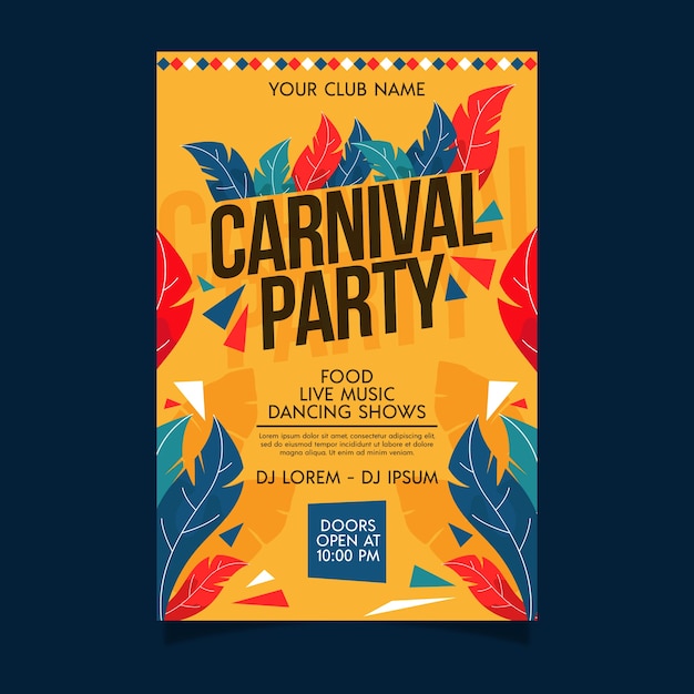 Platte carnaval feest poster