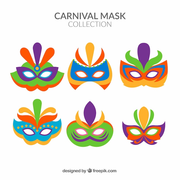 Platte carnaval masker collectie