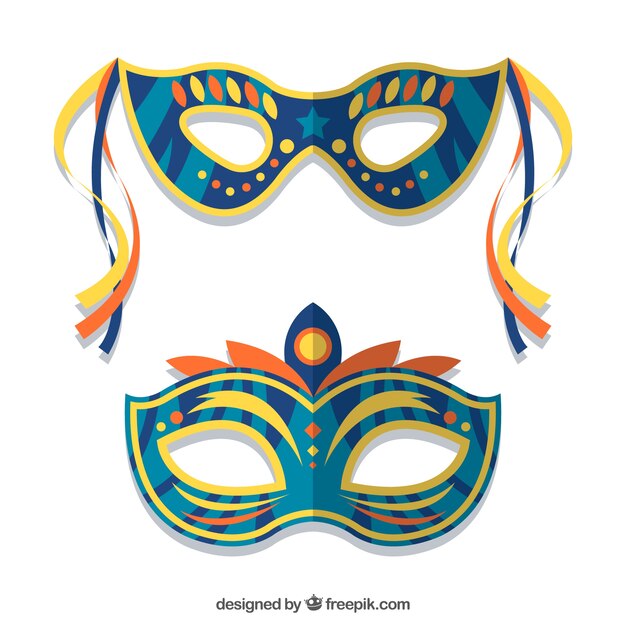 Platte carnaval masker collectie