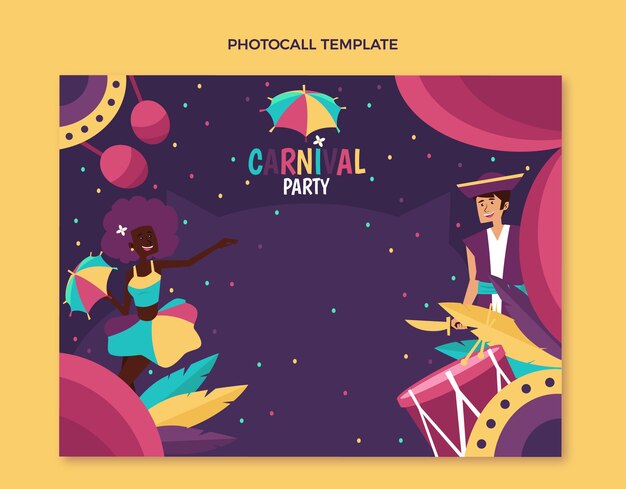 Gratis vector platte carnaval photocall-sjabloon