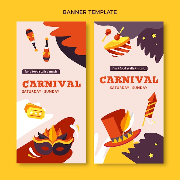 Platte carnaval verticale banners set